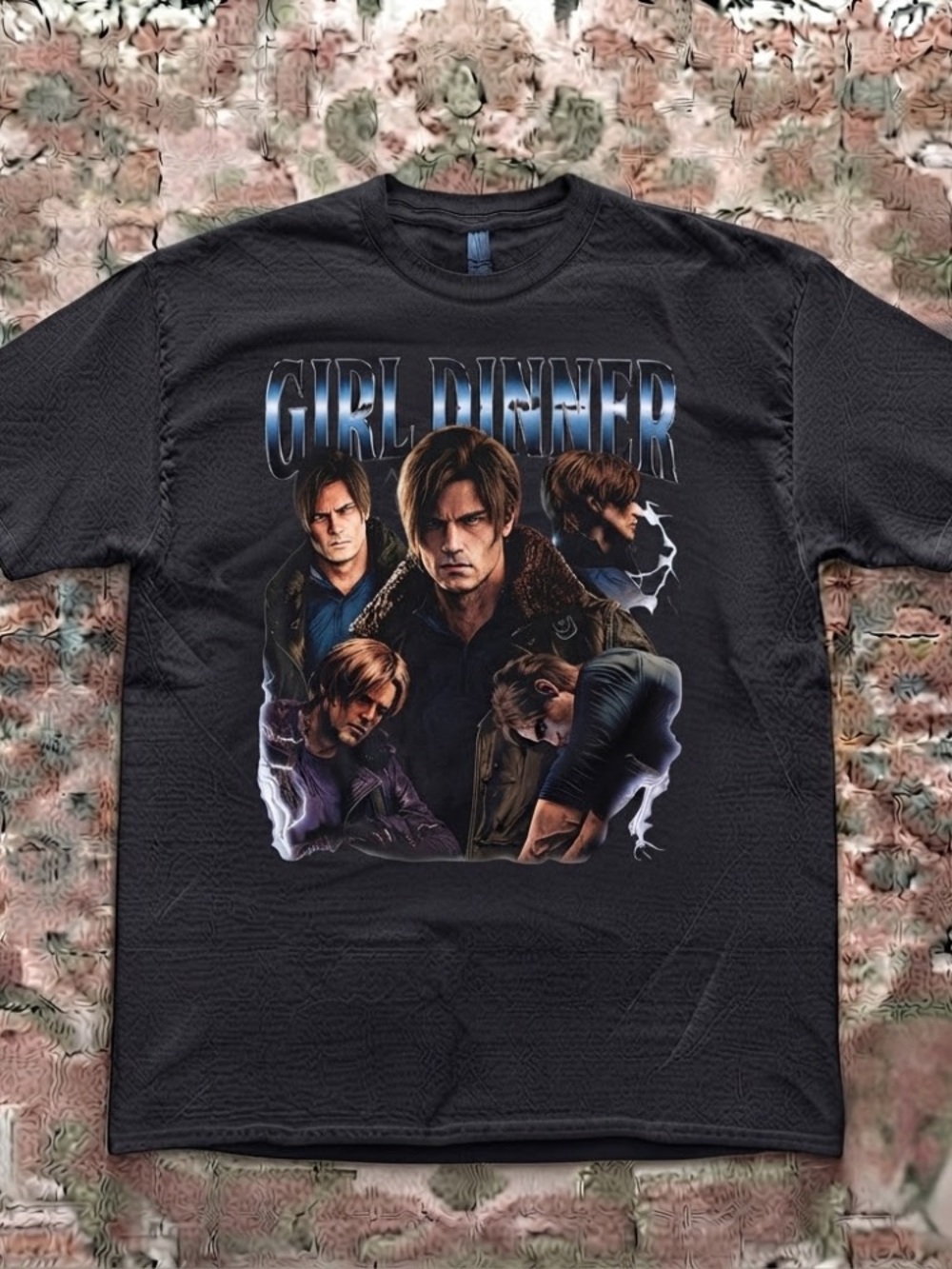 Girl Dinner Leon S Kennedy Resident Evil Gaming Vintage T-Shirt